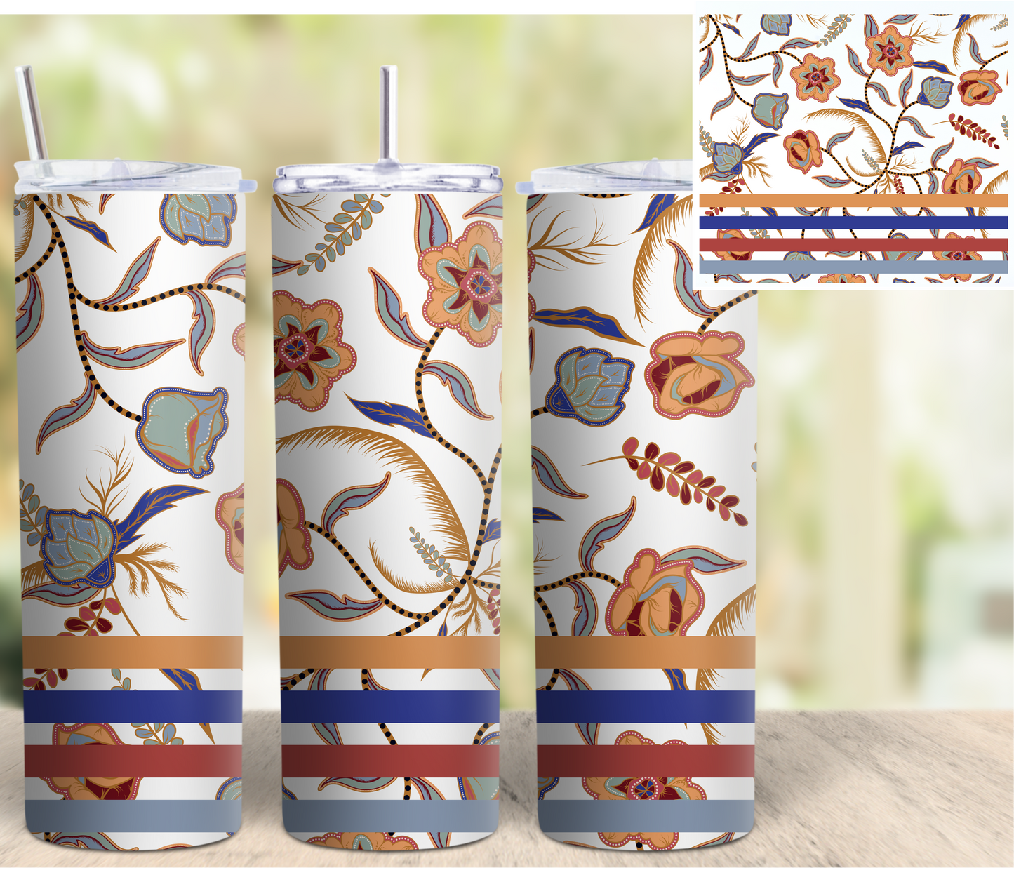Blue Auntie Ribbon Skirt Tumbler