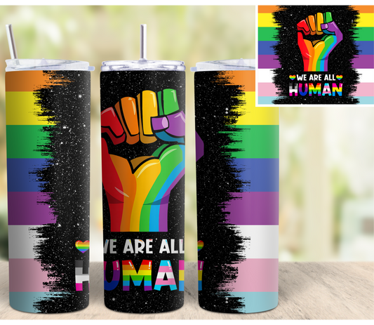 We Are All Human Pride Tumbler
