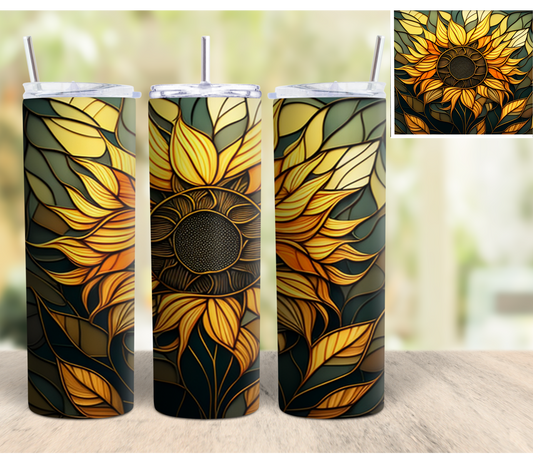 Sunflower Stained Glass Tumbler