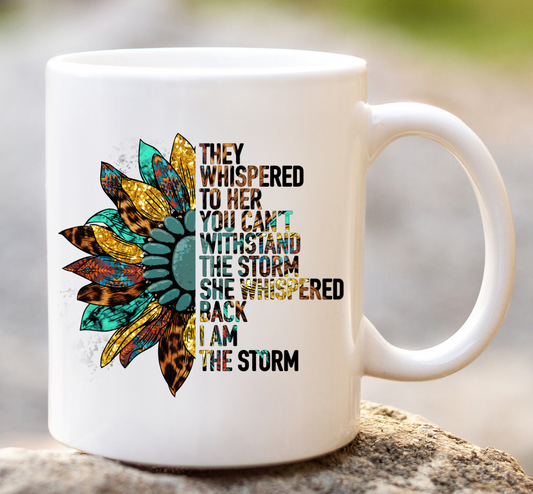 Turquoise "I am the Storm" mug