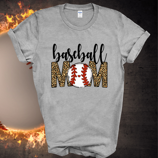 baseball mom cheetah shirt